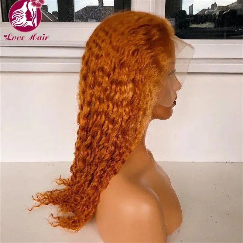 11A grade ginger orange color water wigs