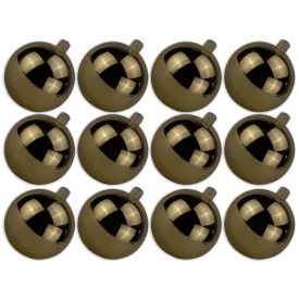 12 Pack 60mm 2.5" Shiny Gold Ball Ornament with Wire and UV Coating