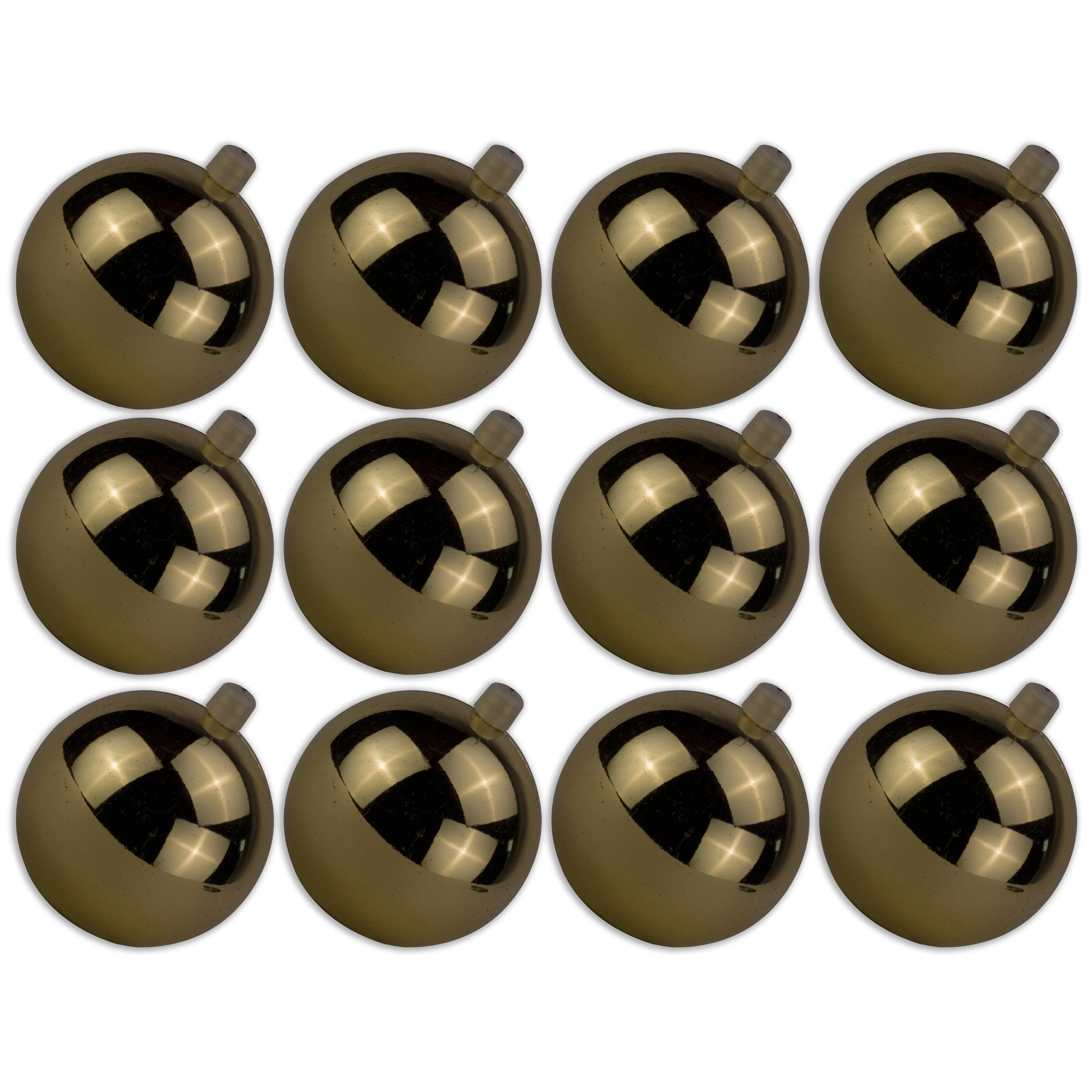 12 Pack 60mm 2.5" Shiny Gold Ball Ornament with Wire and UV Coating