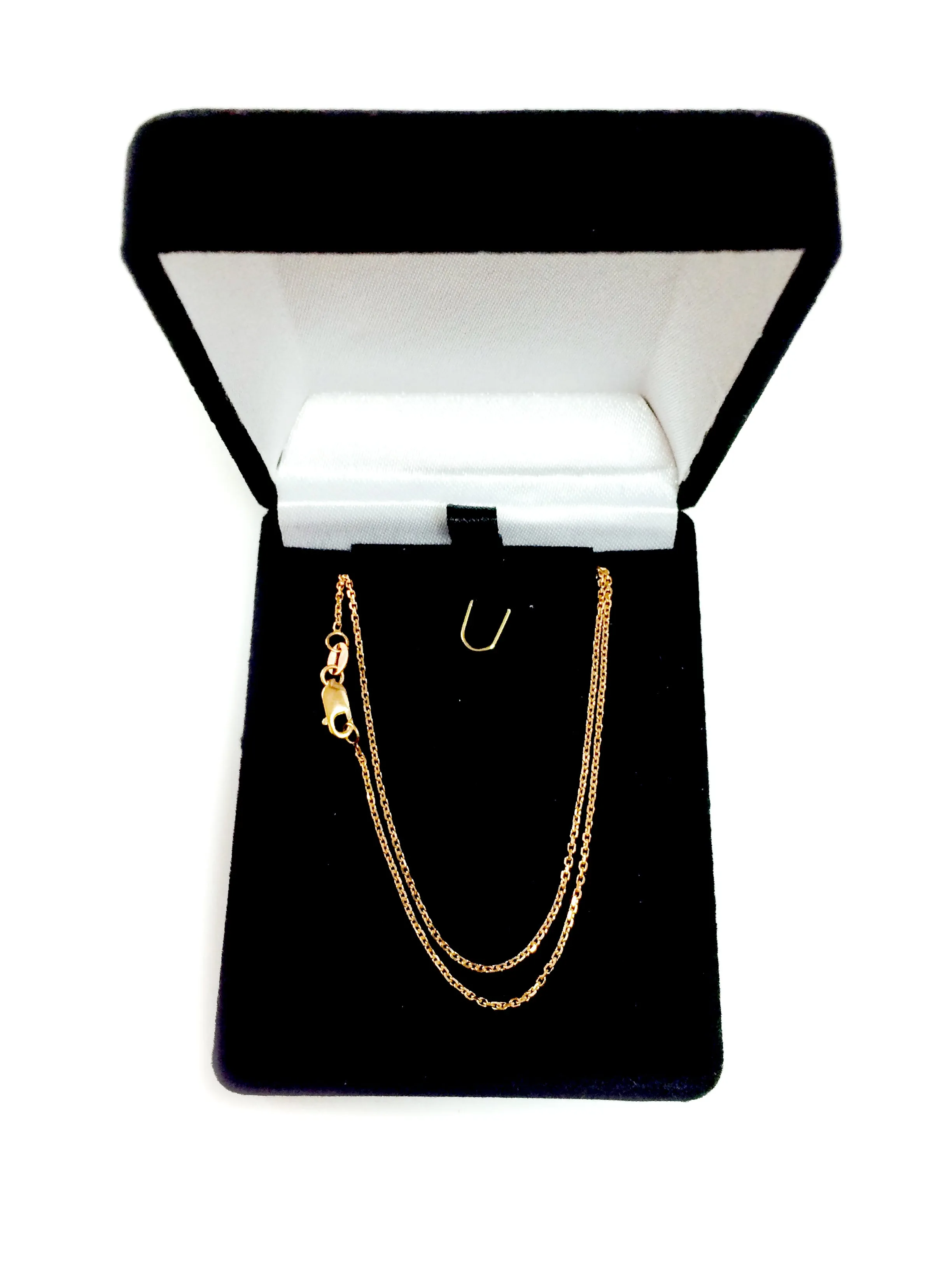 14k Rose Gold Cable Link Chain Necklace, 1.1mm