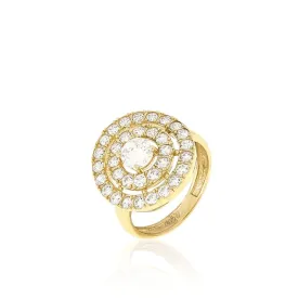 14K Yellow Gold Round White Cubic Zirconia 5mm Ring