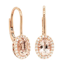 18ct Rose Gold 1.67ct Morganite & Diamond Mini Sierra Earrings