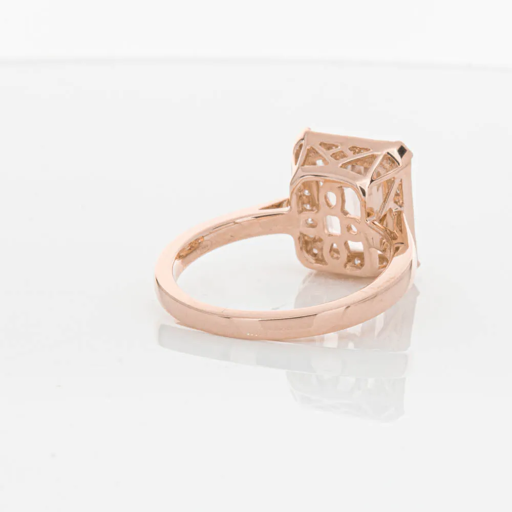 18ct Rose Gold 3.25ct Morganite & Diamond Empire Ring