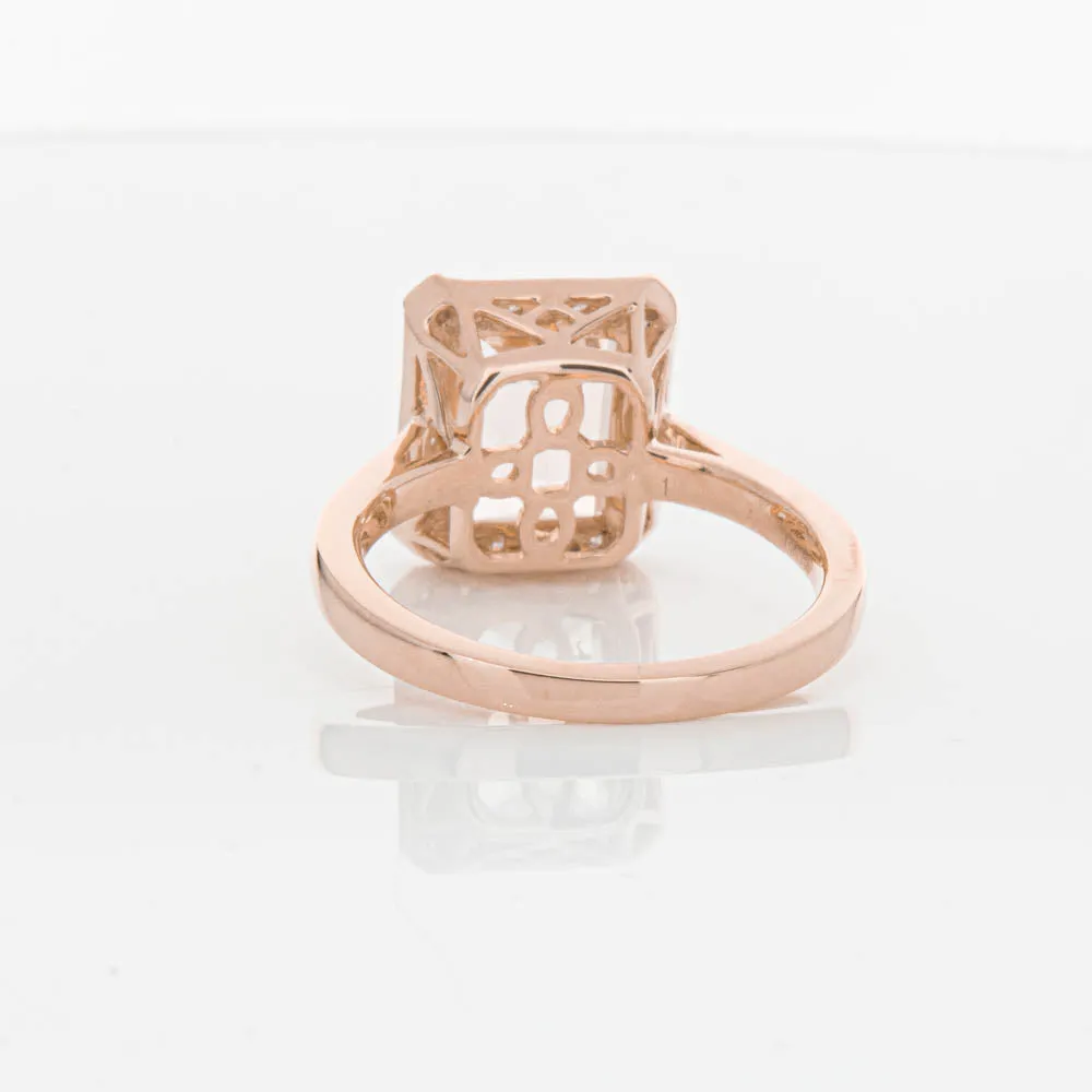 18ct Rose Gold 3.25ct Morganite & Diamond Empire Ring