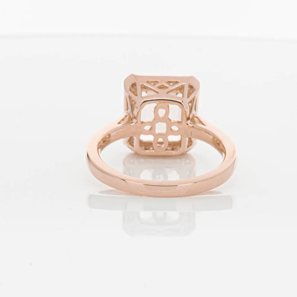 18ct Rose Gold 3.25ct Morganite & Diamond Empire Ring