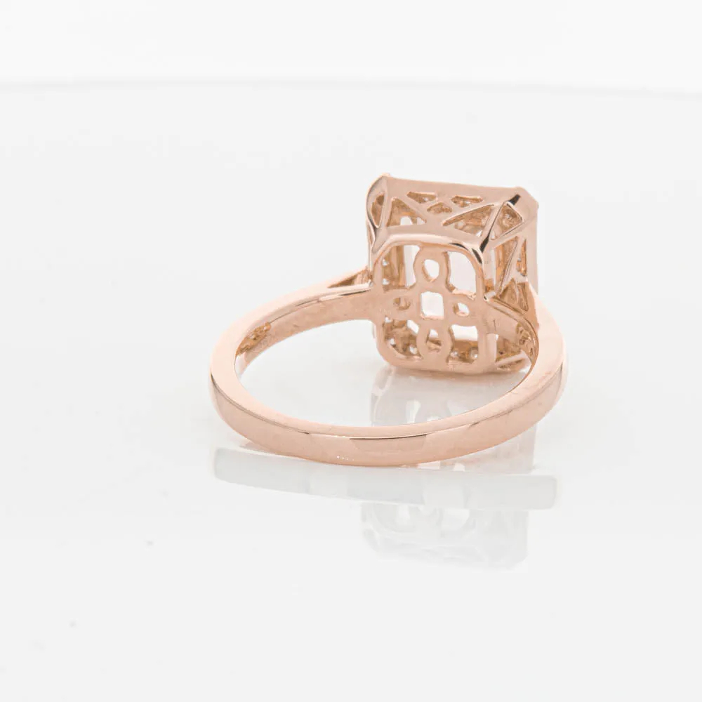 18ct Rose Gold 3.25ct Morganite & Diamond Empire Ring