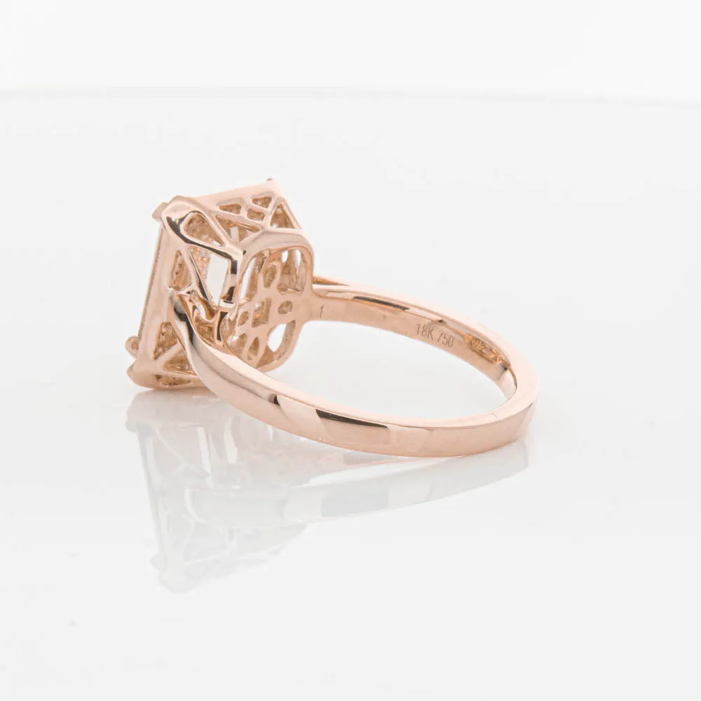 18ct Rose Gold 3.25ct Morganite & Diamond Empire Ring