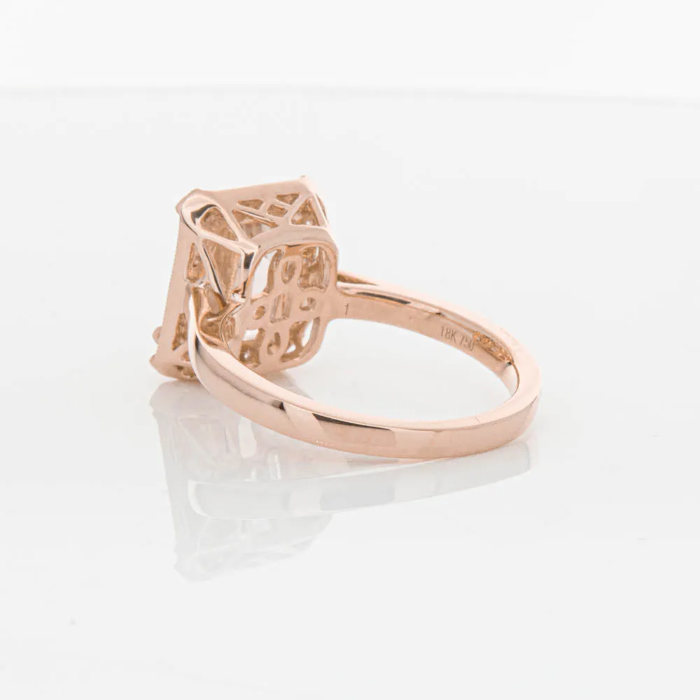 18ct Rose Gold 3.25ct Morganite & Diamond Empire Ring