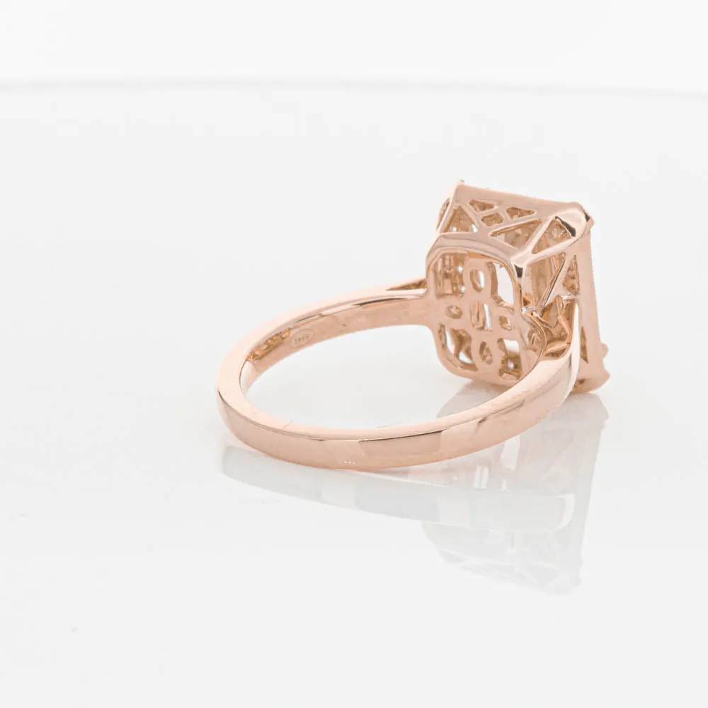 18ct Rose Gold 3.25ct Morganite & Diamond Empire Ring