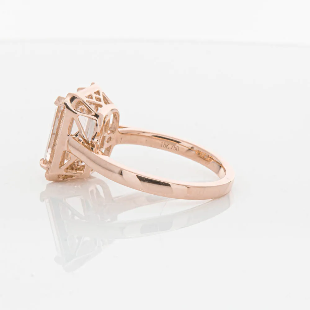 18ct Rose Gold 3.25ct Morganite & Diamond Empire Ring