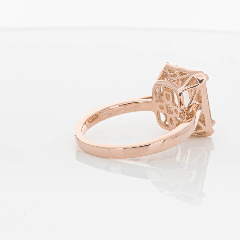 18ct Rose Gold 3.25ct Morganite & Diamond Empire Ring