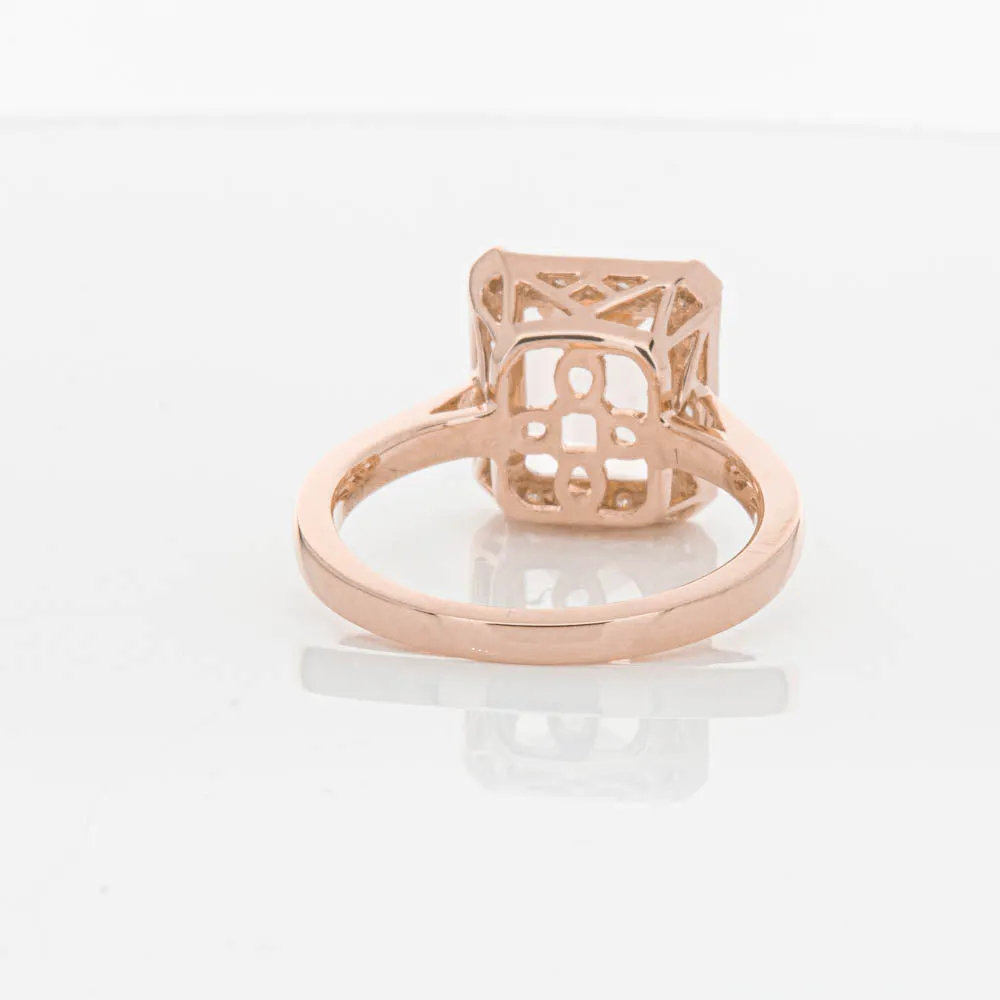 18ct Rose Gold 3.25ct Morganite & Diamond Empire Ring