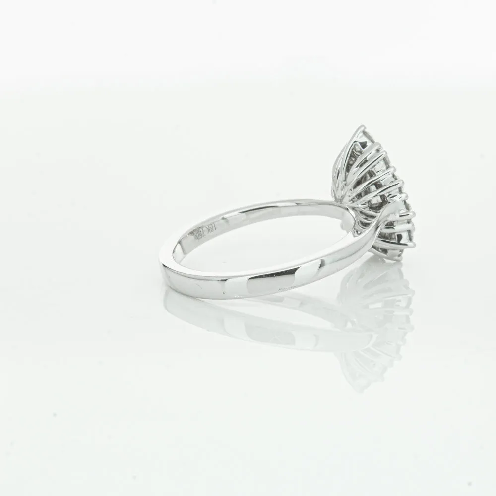 18ct White Gold 1.00ct Pear Cut Diamond Belle Ring