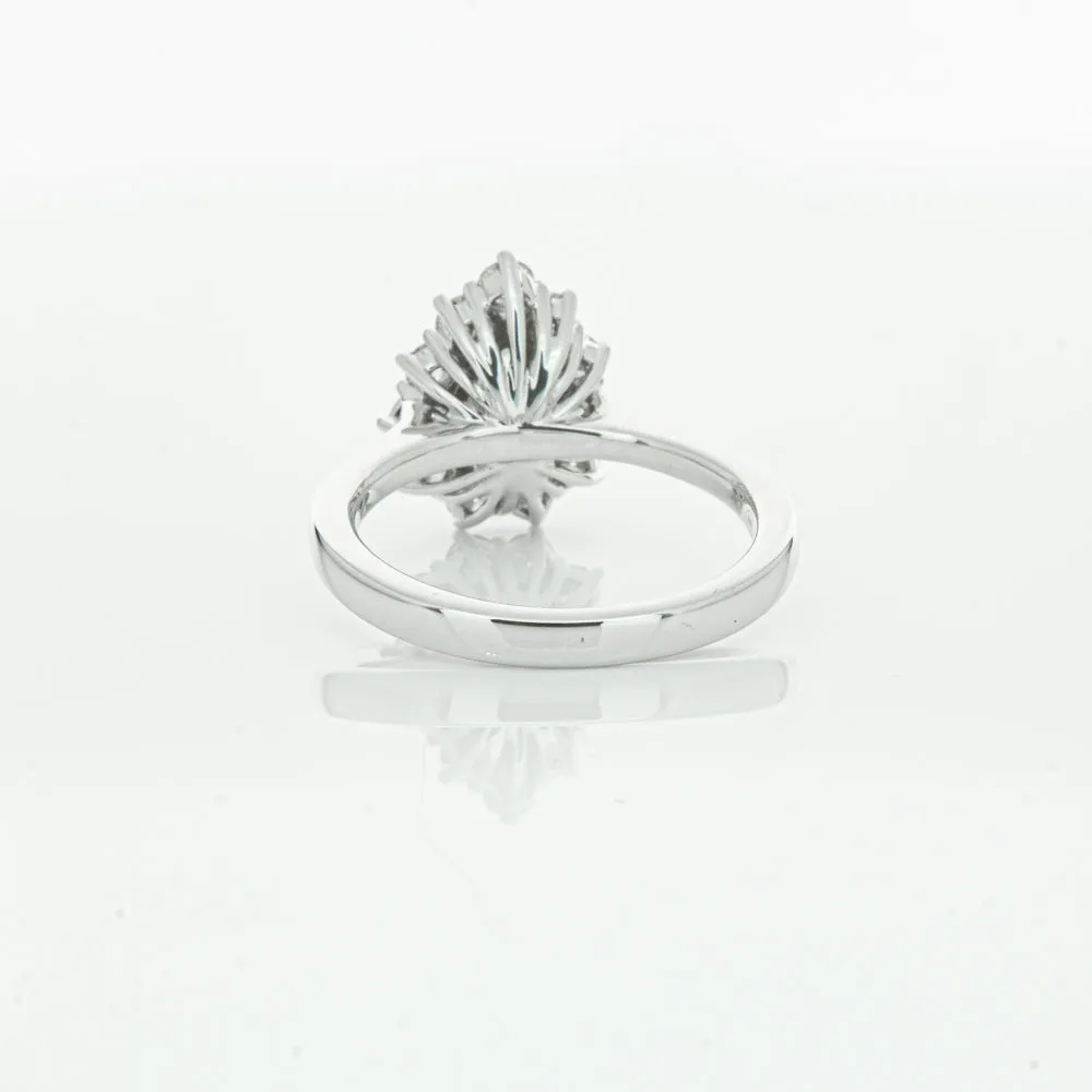 18ct White Gold 1.00ct Pear Cut Diamond Belle Ring