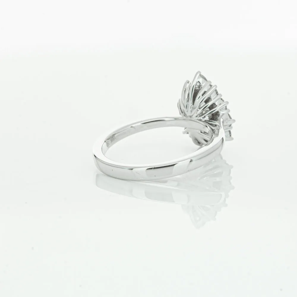 18ct White Gold 1.00ct Pear Cut Diamond Belle Ring