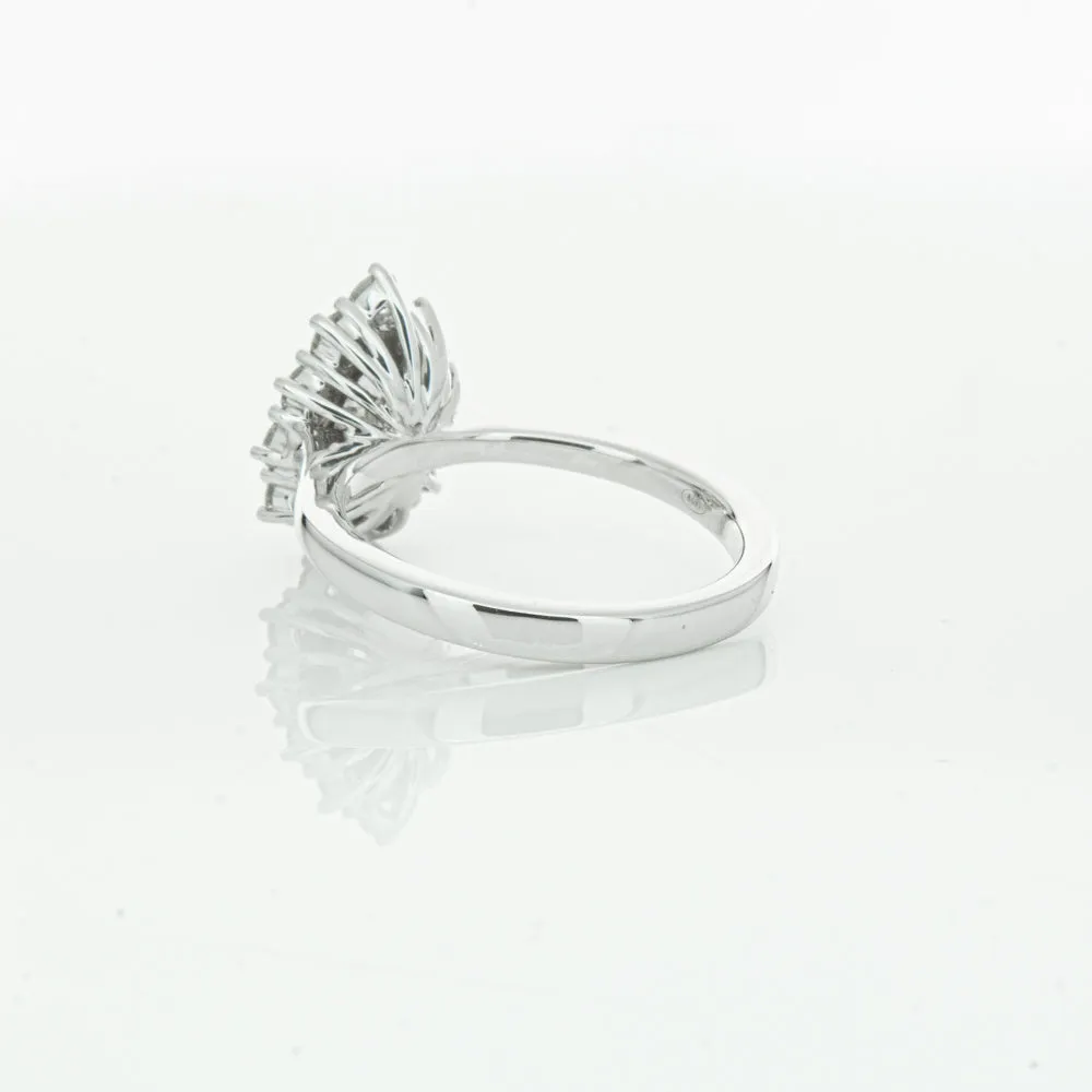 18ct White Gold 1.00ct Pear Cut Diamond Belle Ring