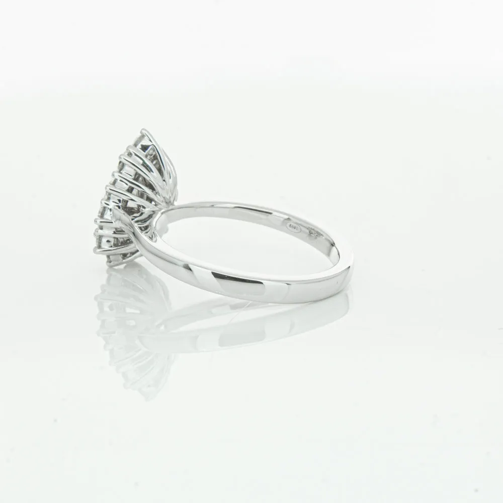 18ct White Gold 1.00ct Pear Cut Diamond Belle Ring