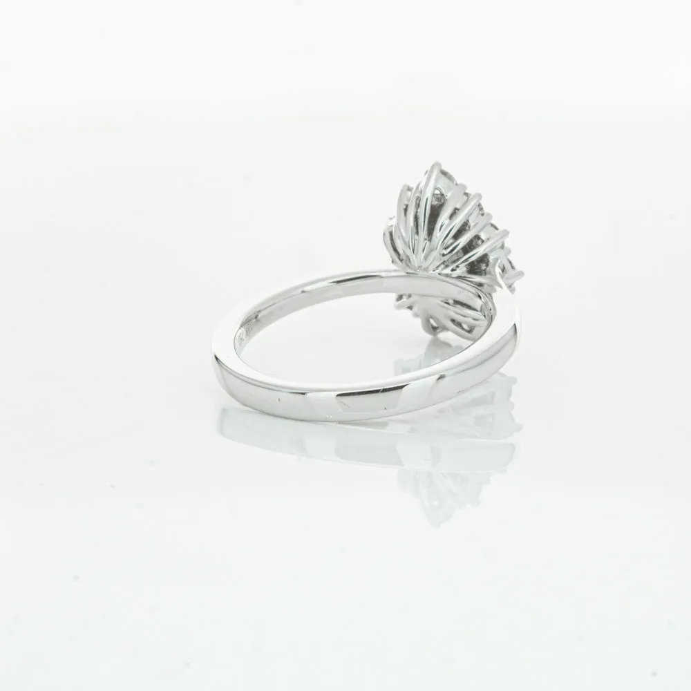 18ct White Gold 1.00ct Pear Cut Diamond Belle Ring