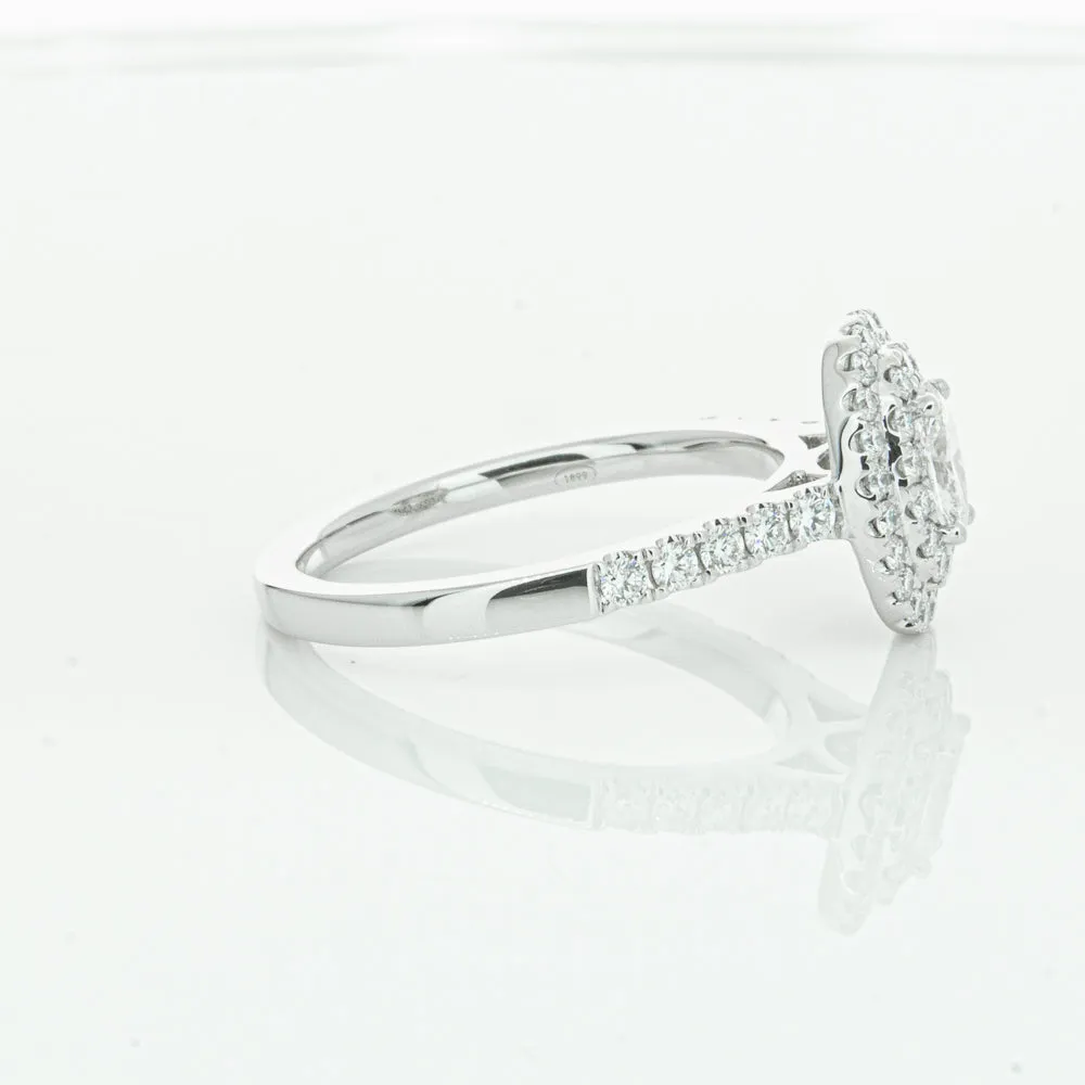 18ct White Gold .30ct Oval Cut Diamond Rosa Ring