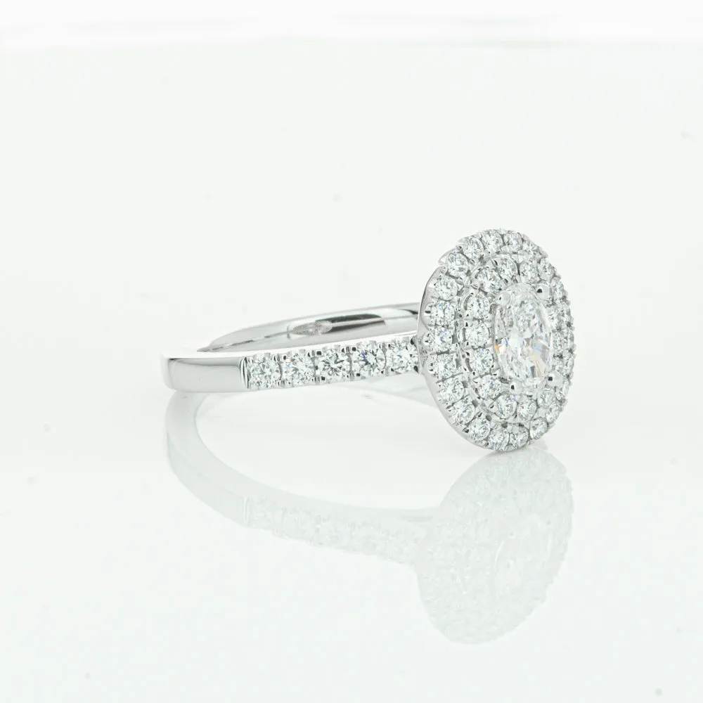 18ct White Gold .30ct Oval Cut Diamond Rosa Ring