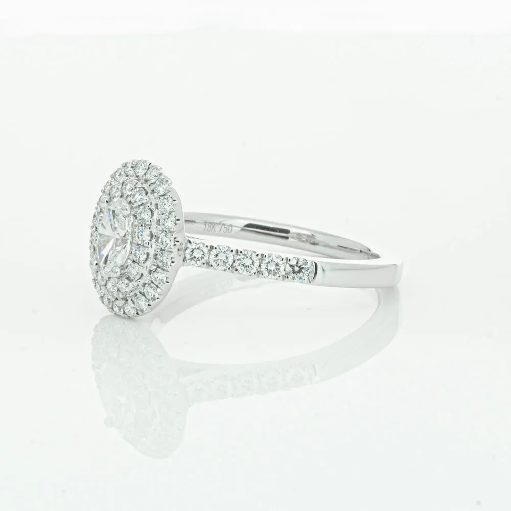 18ct White Gold .30ct Oval Cut Diamond Rosa Ring