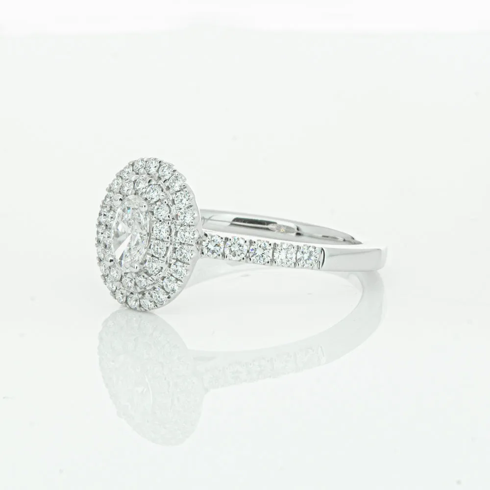 18ct White Gold .30ct Oval Cut Diamond Rosa Ring