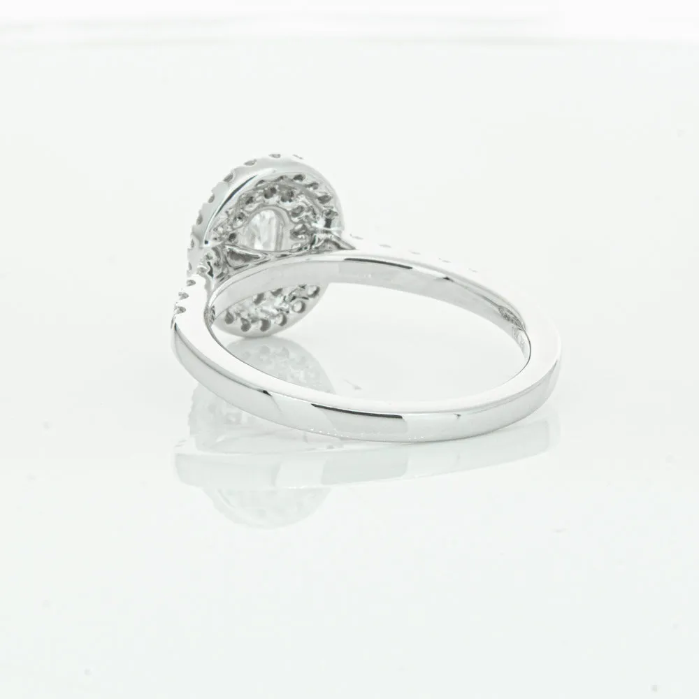 18ct White Gold .30ct Oval Cut Diamond Rosa Ring