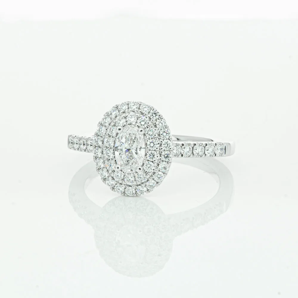 18ct White Gold .30ct Oval Cut Diamond Rosa Ring