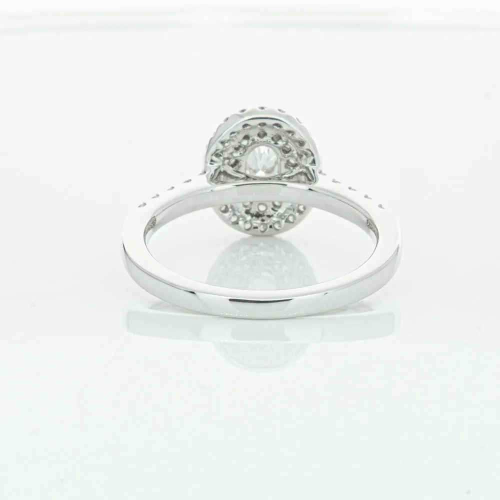 18ct White Gold .30ct Oval Cut Diamond Rosa Ring