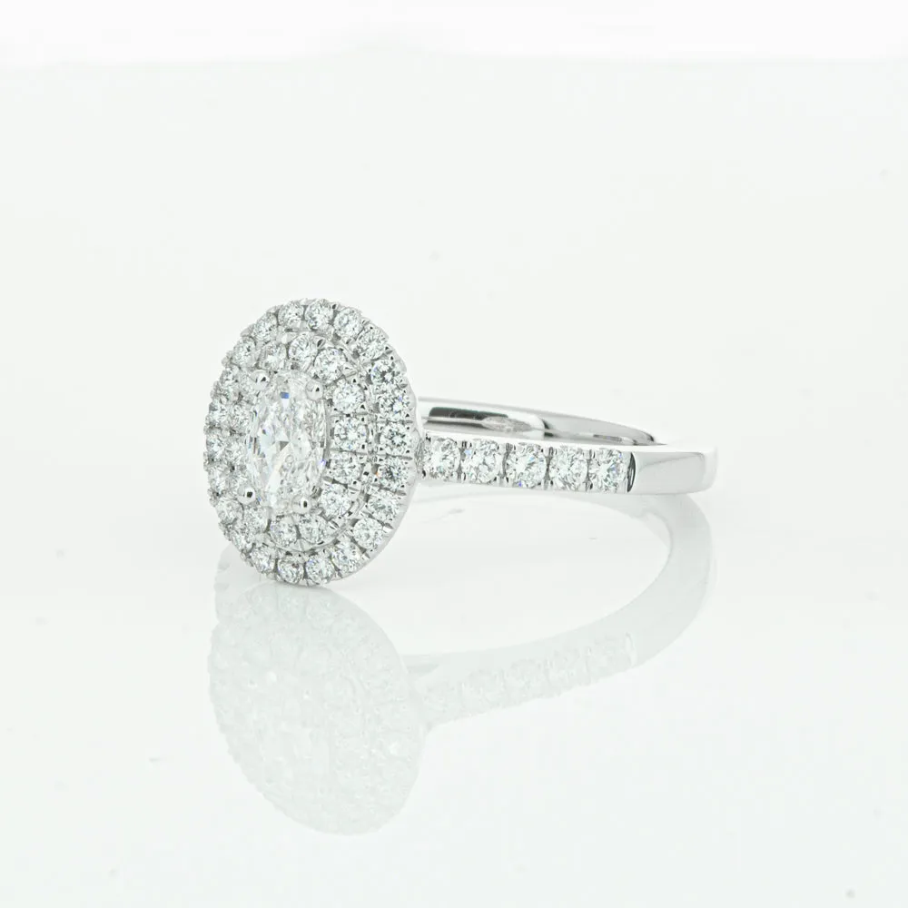 18ct White Gold .30ct Oval Cut Diamond Rosa Ring