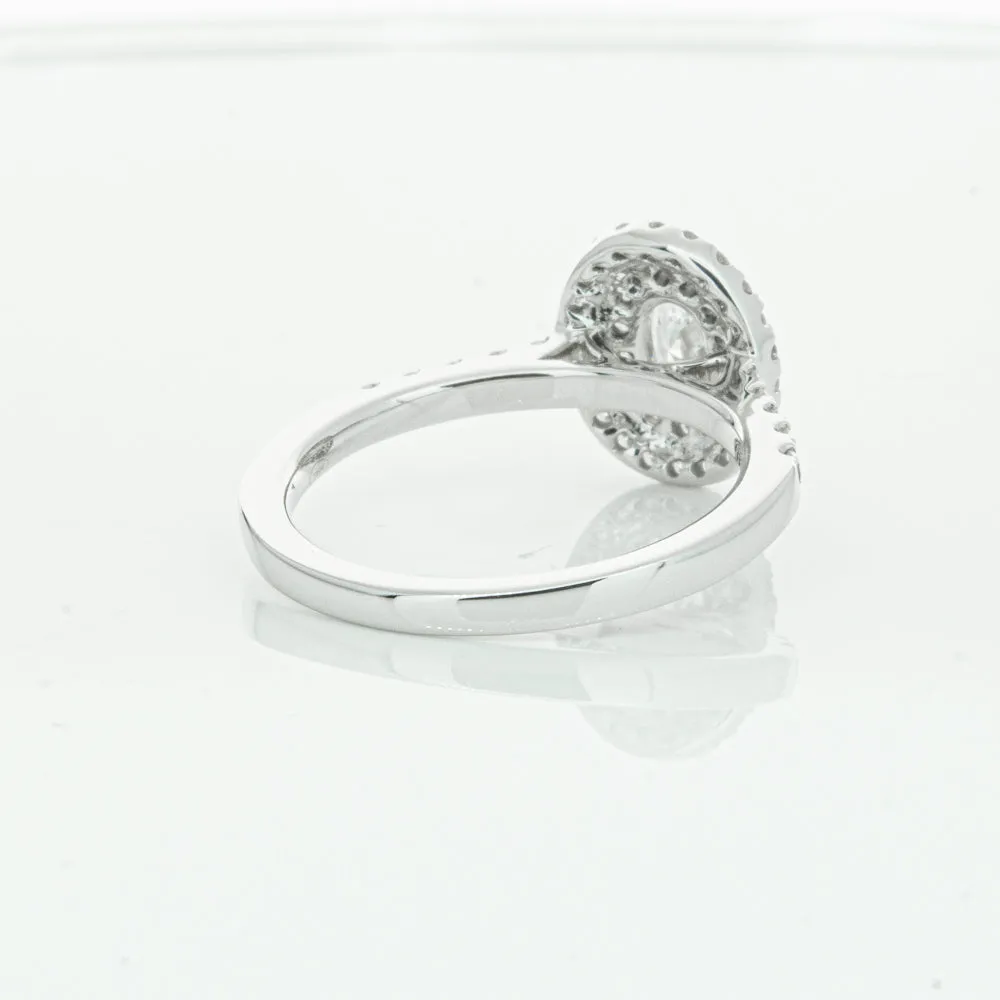 18ct White Gold .30ct Oval Cut Diamond Rosa Ring