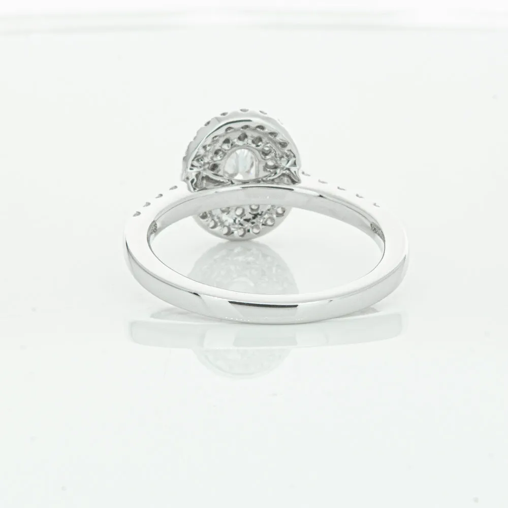 18ct White Gold .30ct Oval Cut Diamond Rosa Ring