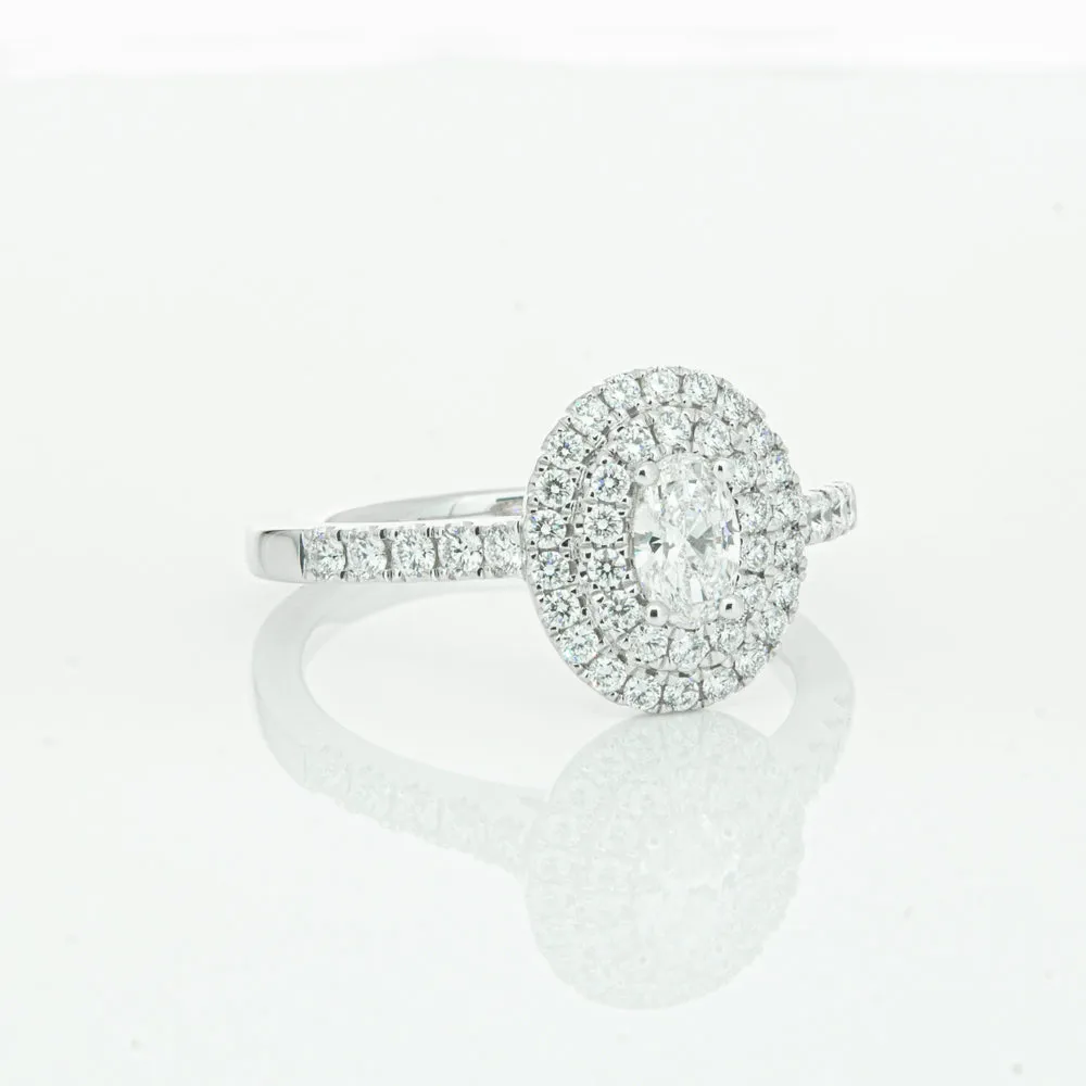 18ct White Gold .30ct Oval Cut Diamond Rosa Ring