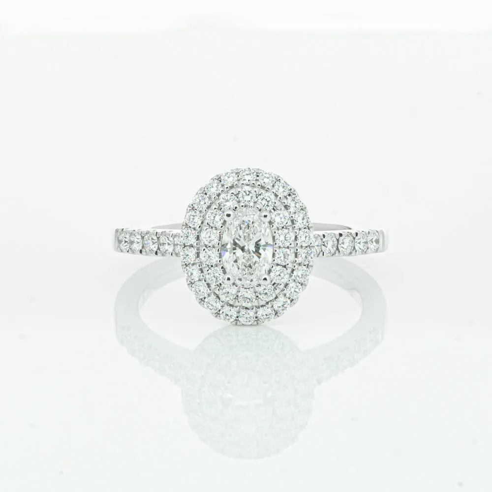 18ct White Gold .30ct Oval Cut Diamond Rosa Ring