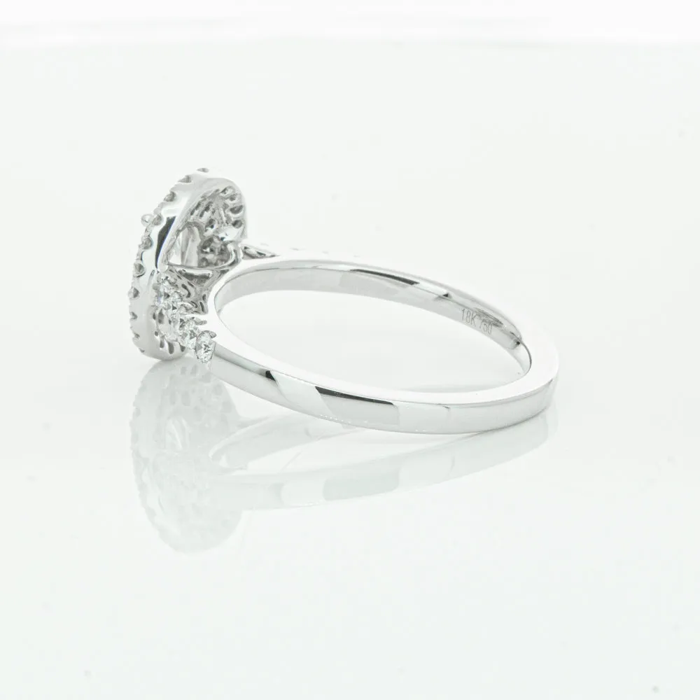 18ct White Gold .30ct Oval Cut Diamond Rosa Ring