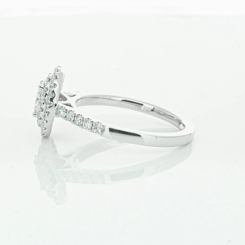 18ct White Gold .30ct Oval Cut Diamond Rosa Ring