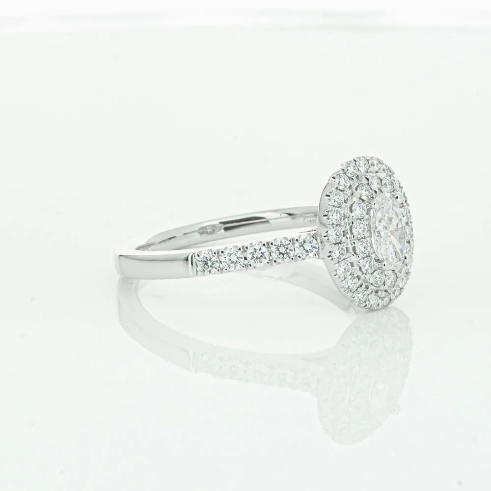 18ct White Gold .30ct Oval Cut Diamond Rosa Ring