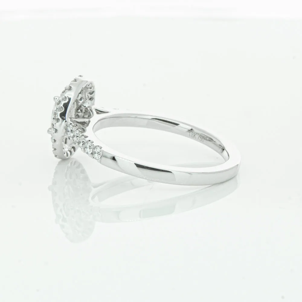 18ct White Gold .30ct Oval Cut Diamond Rosa Ring