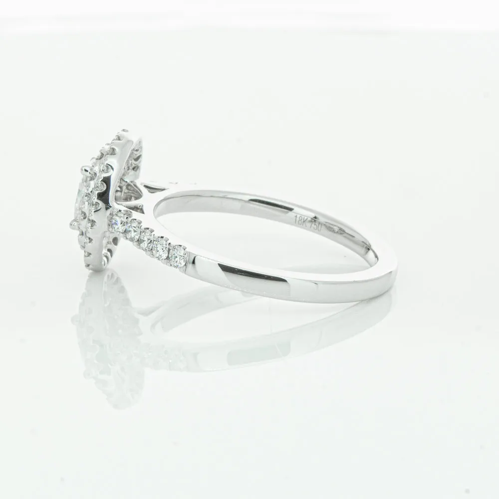 18ct White Gold .30ct Oval Cut Diamond Rosa Ring