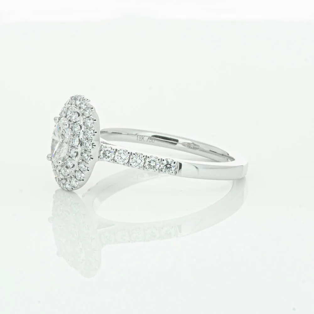 18ct White Gold .30ct Oval Cut Diamond Rosa Ring