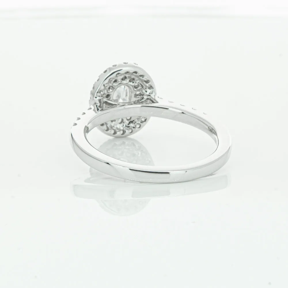 18ct White Gold .30ct Oval Cut Diamond Rosa Ring