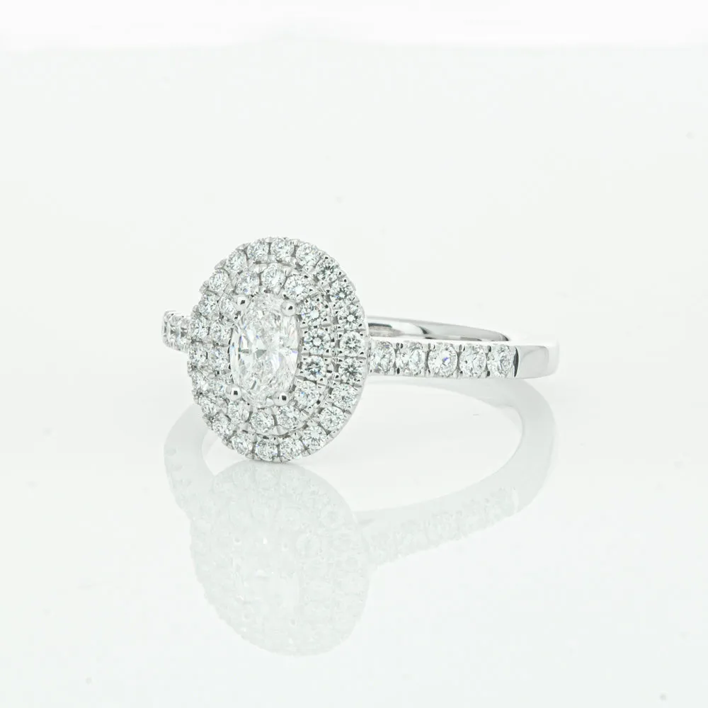 18ct White Gold .30ct Oval Cut Diamond Rosa Ring