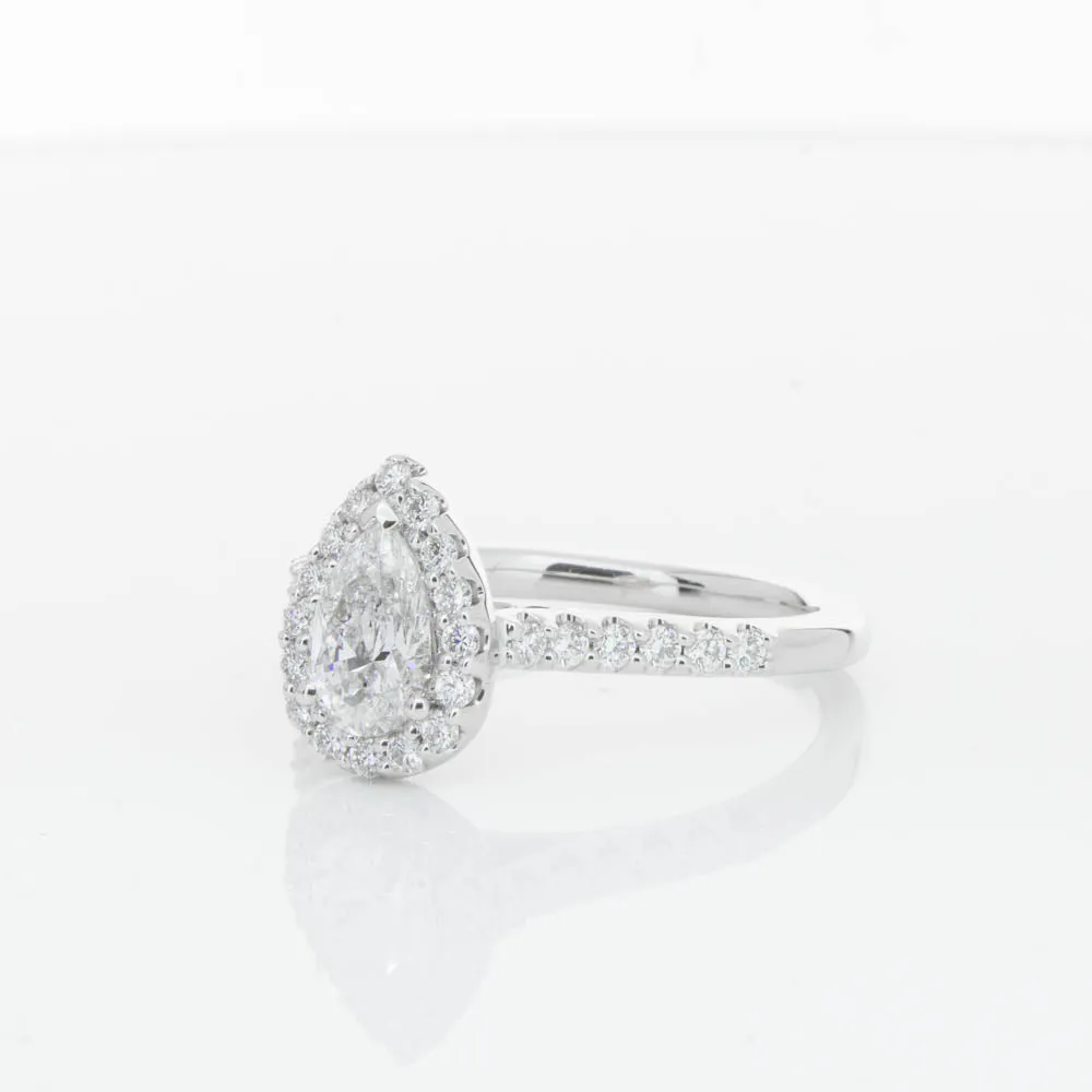 18ct White Gold .70ct Pear Cut Diamond Ring