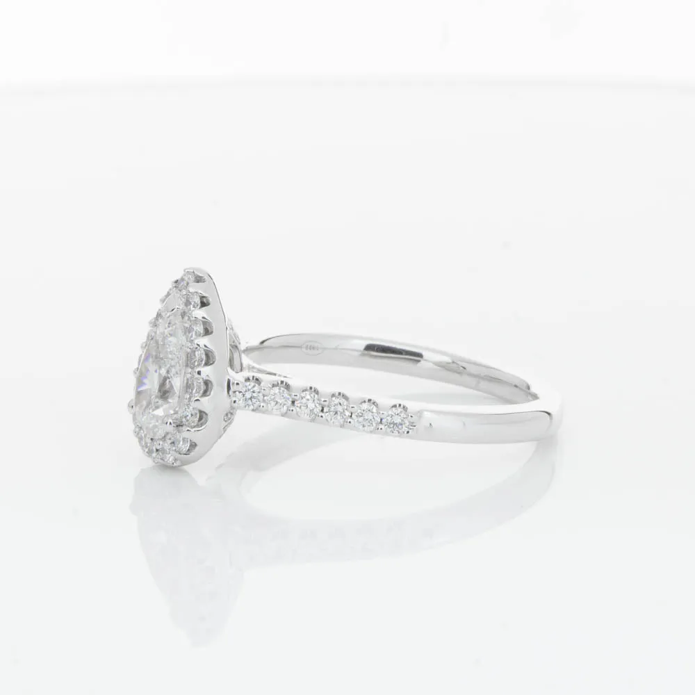 18ct White Gold .70ct Pear Cut Diamond Ring