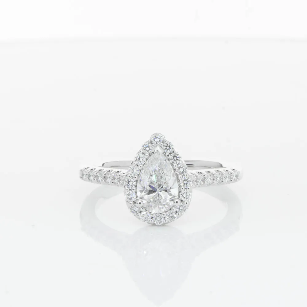 18ct White Gold .70ct Pear Cut Diamond Ring