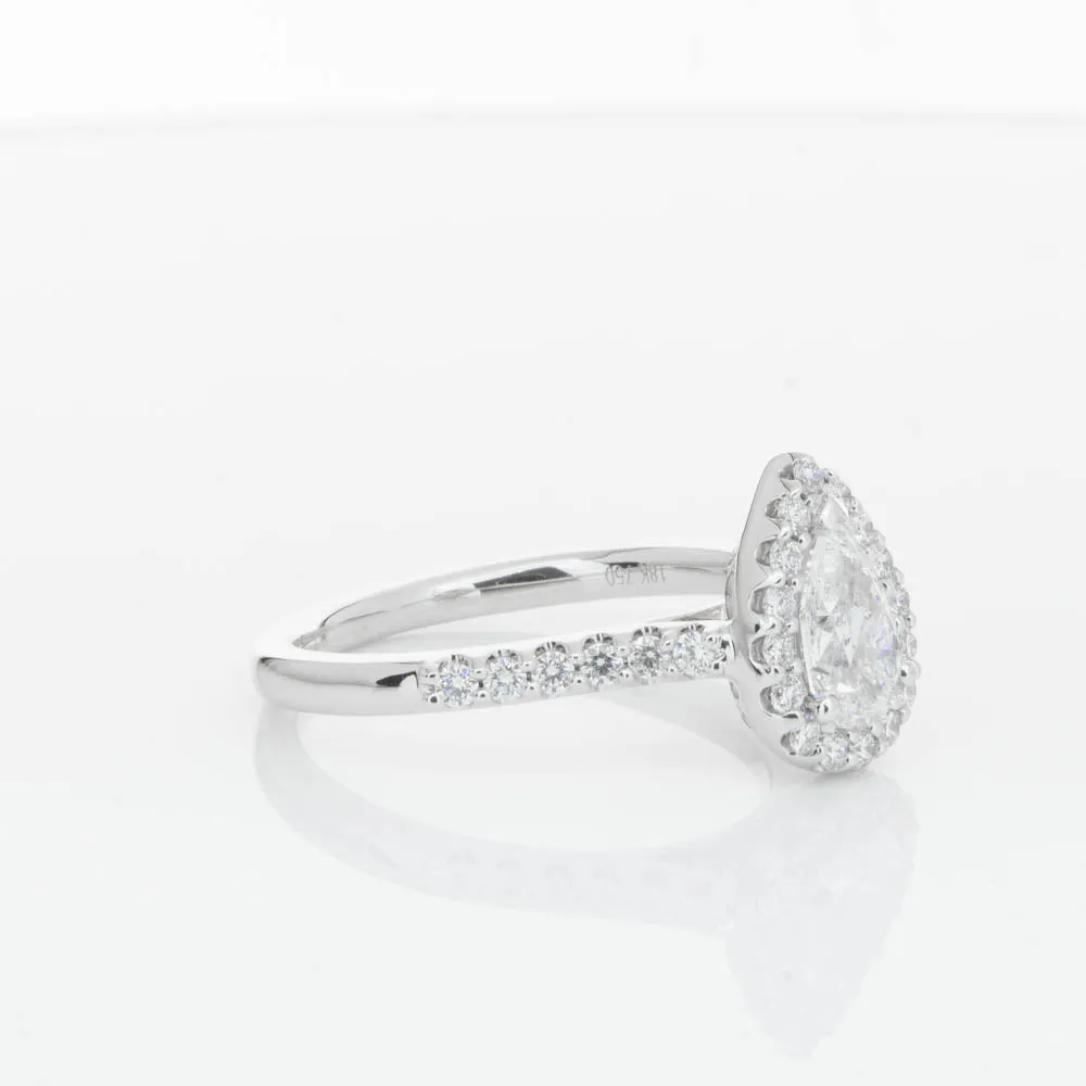 18ct White Gold .70ct Pear Cut Diamond Ring