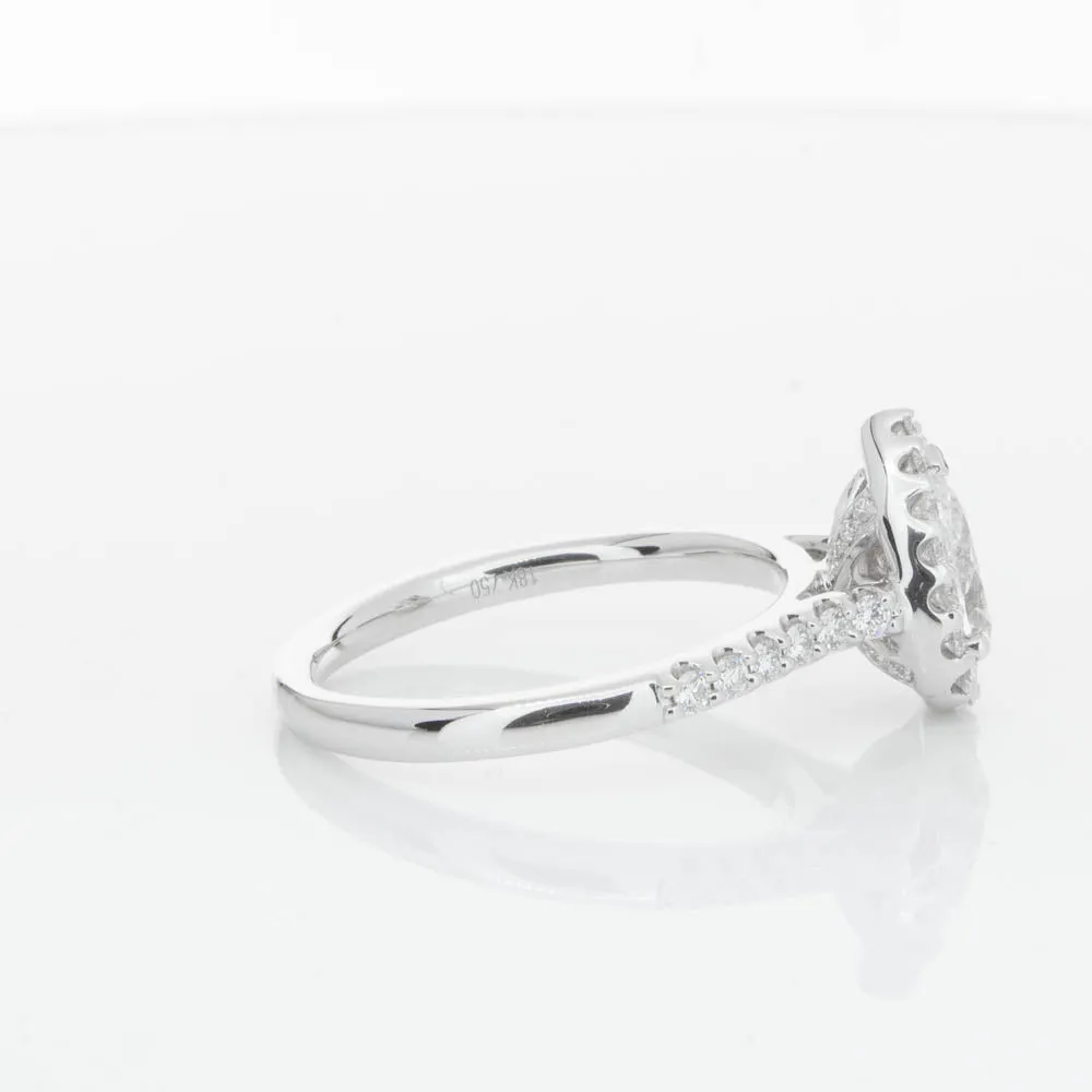 18ct White Gold .70ct Pear Cut Diamond Ring