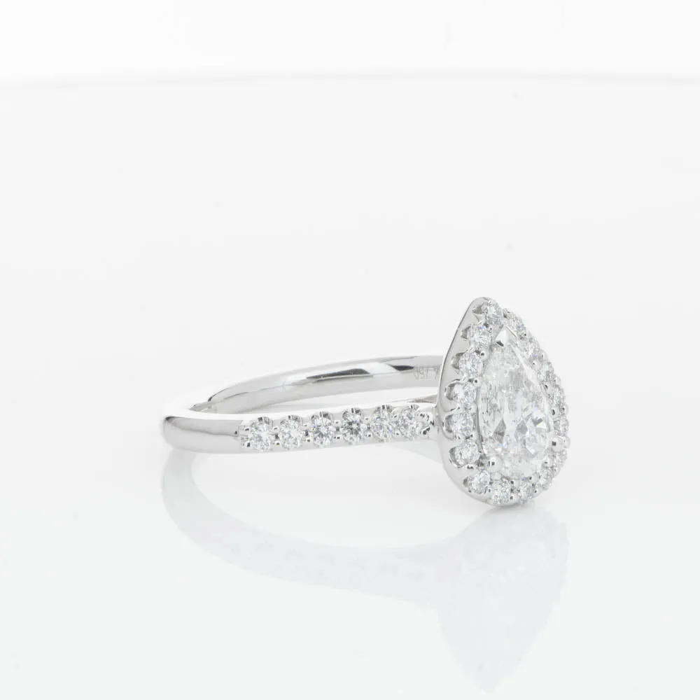 18ct White Gold .70ct Pear Cut Diamond Ring