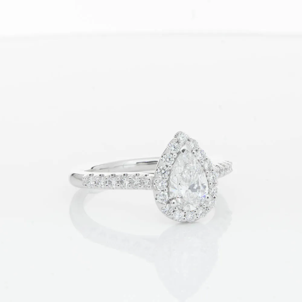 18ct White Gold .70ct Pear Cut Diamond Ring