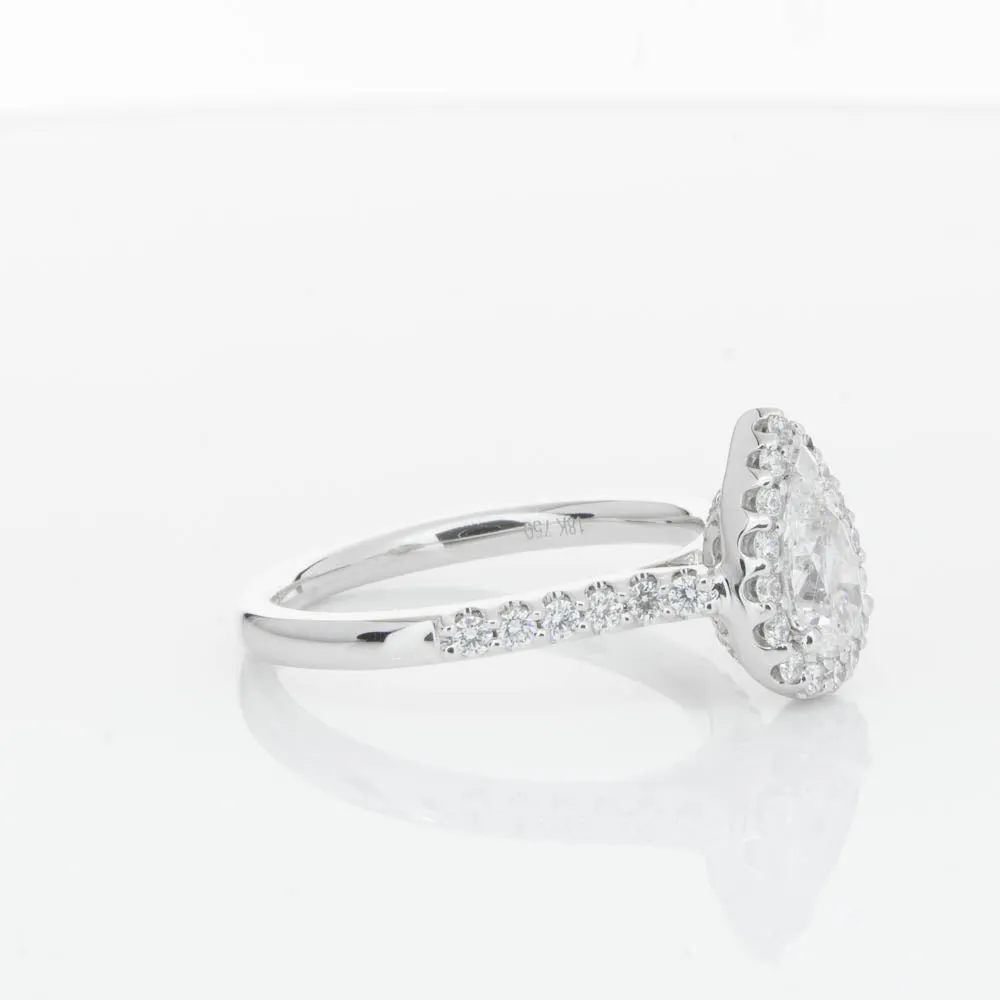 18ct White Gold .70ct Pear Cut Diamond Ring